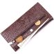 Цікавий вертикальний гаманець із натуральної фактурної шкіри KARYA 21434 Коричневий 21434 фото 6