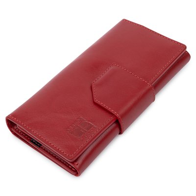 Шикарний жіночий гаманець в три складання GRANDE PELLE 11564 Червоний 11564 фото