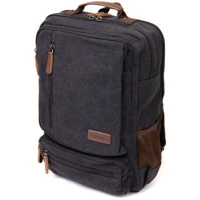 Рюкзак текстильный дорожный унисекс на два отделения Vintage 20611 Черный 20611 фото
