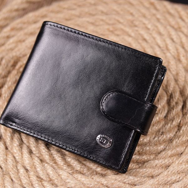 Надійний чоловічий гаманець із натуральної гладкої шкіри ST Leather 19408 Чорний 19408 фото
