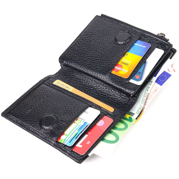 Невеликий вертикальний гаманець з натуральної шкіри CANPELLINI 21671 Чорний 21671 фото