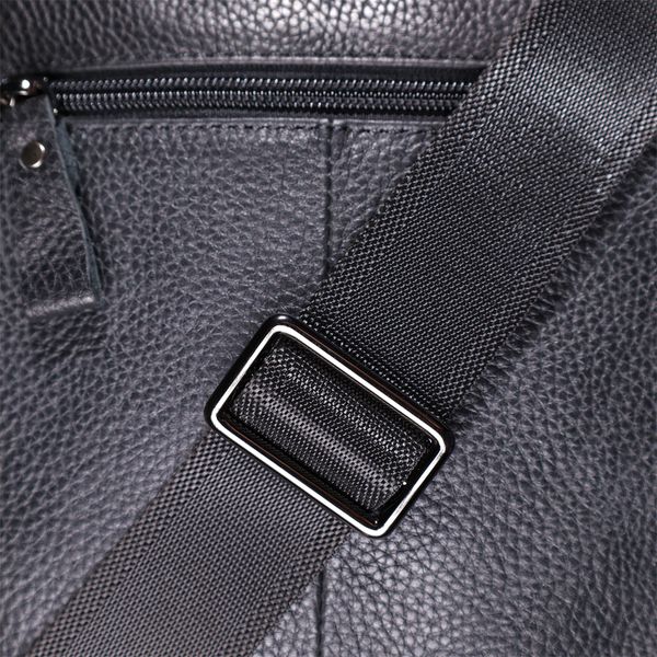 Вертикальная мужская сумка на плечо из натуральной кожи Vintage 22148 Черная 22248 фото