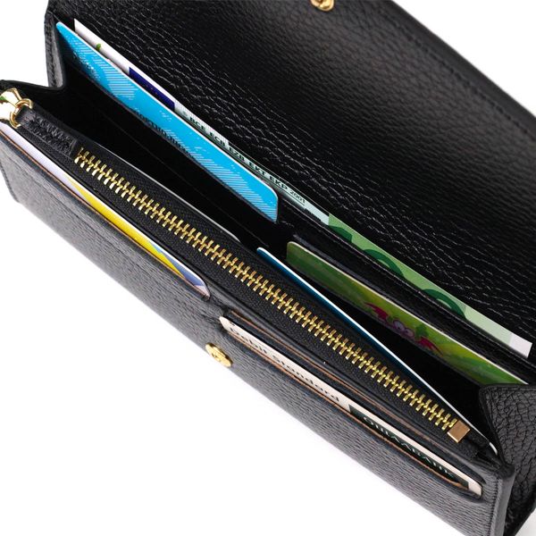 Класичний жіночий гаманець з монетницею на блискавці з натуральної шкіри Tony Bellucci 21966 Чорний 21966 фото