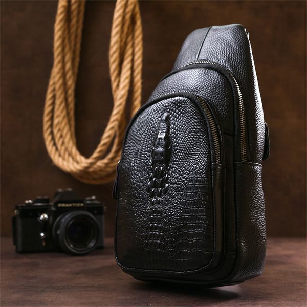 Модная кожаная мужская сумка через плечо Vintage 20673 Черный 20673 фото