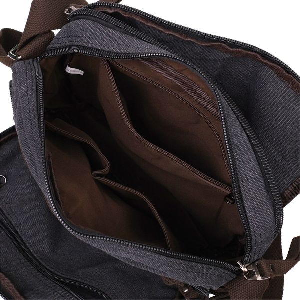 Мужская сумка мессенджер из плотного текстиля Vintage 22204 Черный 56837 фото