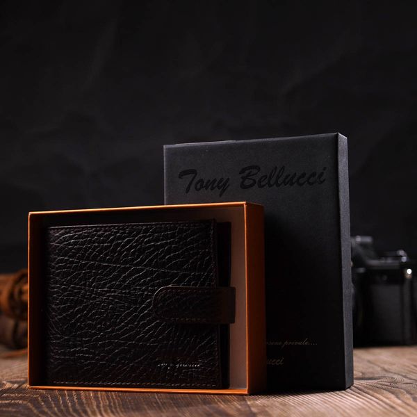 Удобный мужской кошелек горизонтального формата из натуральной кожи Tony Bellucci 22016 Коричневый 22016 фото