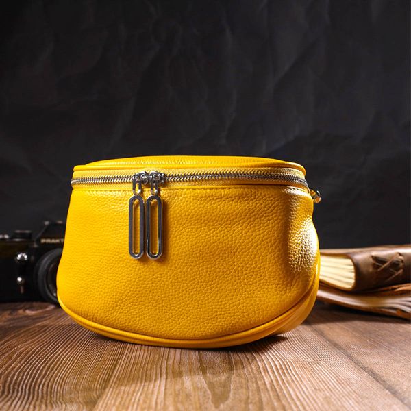 Яркая женская сумка через плечо из натуральной кожи 22116 Vintage Желтая 22116 фото