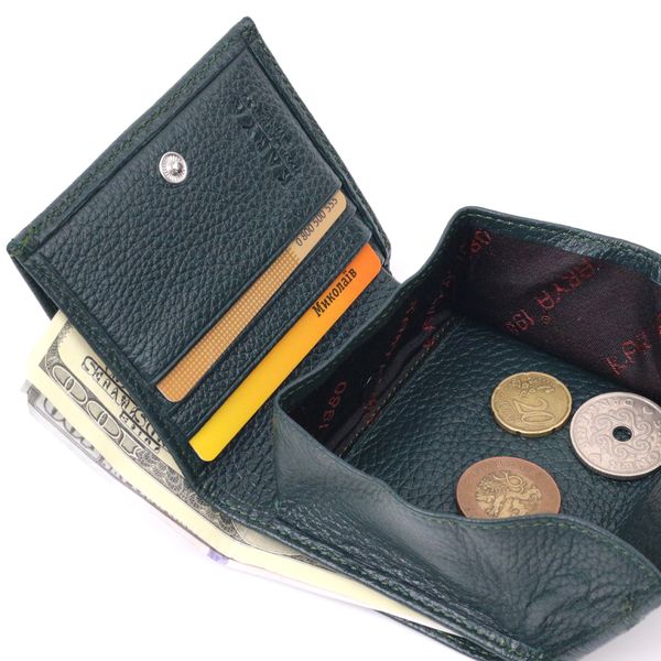 Интересный женский кошелек с монетницей из натуральной кожи KARYA 21379 Зеленый 21379 фото