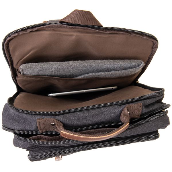 Рюкзак текстильний дорожній унісекс на два відділення Vintage 20611 Чорний 20611 фото