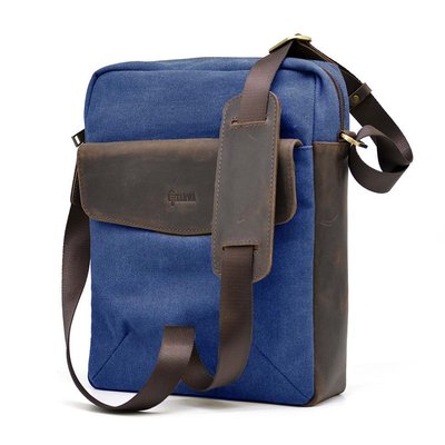 Мужская сумка из синего канваса через плечо TARWA RKc-1810-4lx RKc-1810-4lx фото