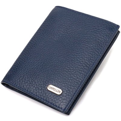 Чоловічий компактний гаманець із натуральної шкіри флотар CANPELLINI 21872 Синій 21872 фото