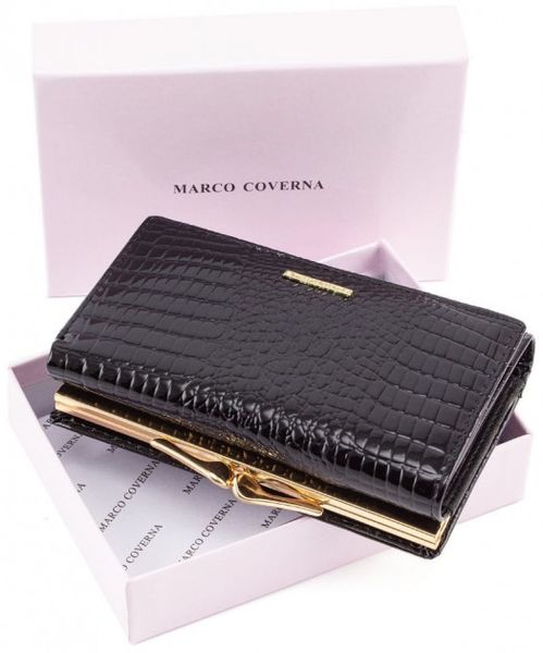 Чёрный лаковый кошелёк Marco Coverna 403-2490-1 403-2490-1 фото