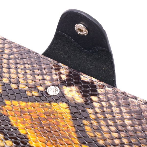 Незвичайне жіноче портмоне з натуральної фактурної шкіри під змію KARYA 21004 Різнокольоровий 21004 фото