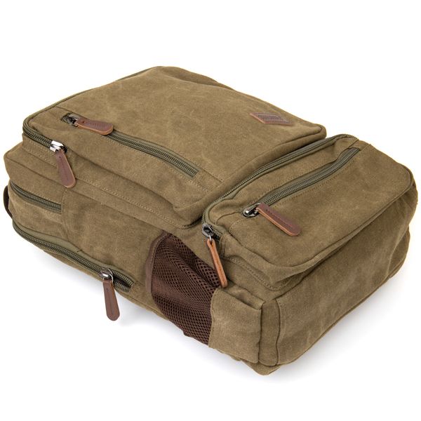 Рюкзак текстильный дорожный унисекс на два отделения Vintage 20612 Зеленый 48987 фото