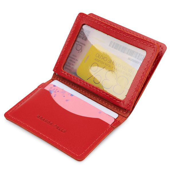 Шкіряна жіноча обкладинка для автодокументів GRANDE PELLE 11402 Червоний 11402 фото
