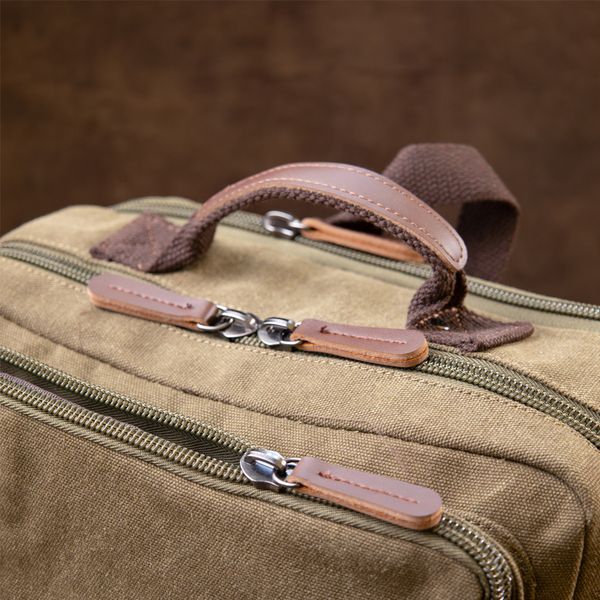 Рюкзак текстильний дорожній унісекс на два відділення Vintage 20612 Зелений 48987 фото
