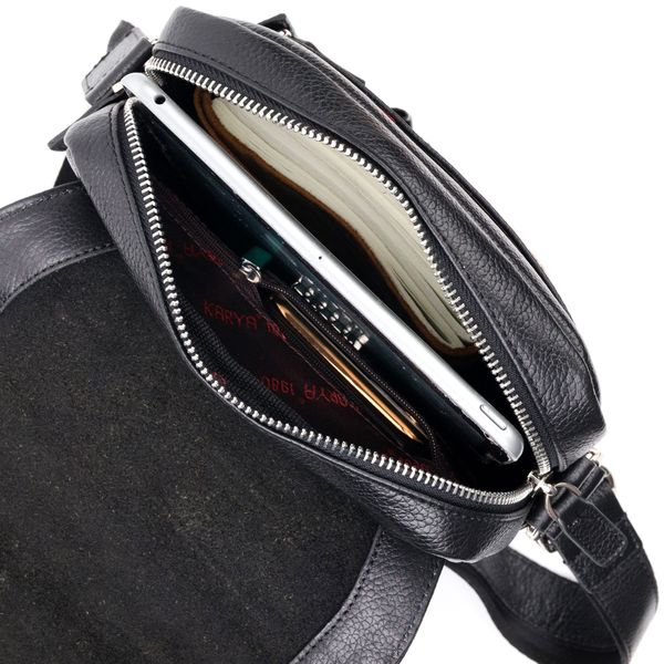 Сумка-портфель на плече KARYA 20904 шкіряна Чорний 52899 фото