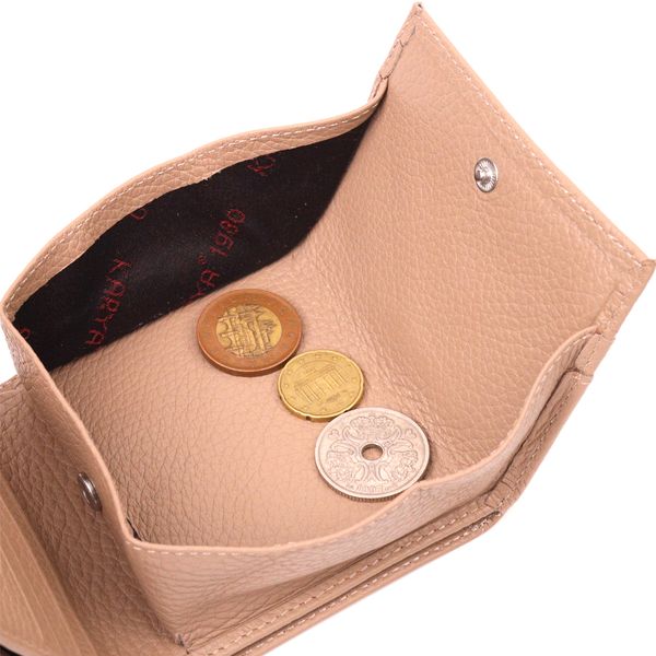 Практичный женский кошелек с монетницей из натуральной кожи KARYA 21381 Бежевый 21381 фото