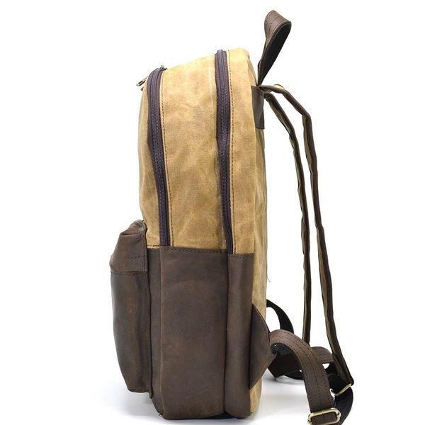 Рюкзак шкіра та воскований водостійкий канвас коричневий TARWA RCW-7273-3md RCW-7273-3md фото
