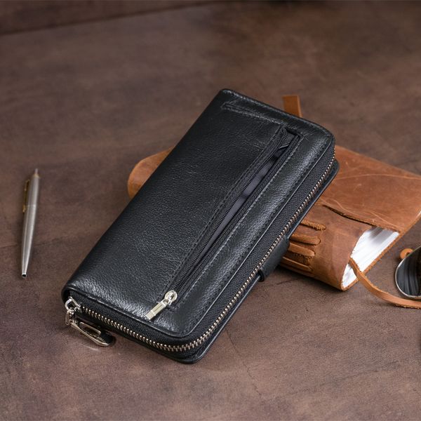 Вертикальний місткий гаманець зі шкіри унісекс ST Leather 19300 Чорний 19300 фото