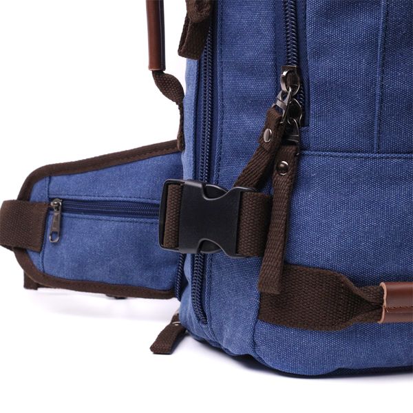 Функціональний рюкзак-трансформер у стилі мілітарі із щільного текстилю Vintage 22159 Синій 56795 фото