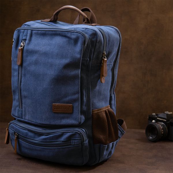 Рюкзак текстильний дорожній унісекс на два відділення Vintage 20613 Синій 48988 фото