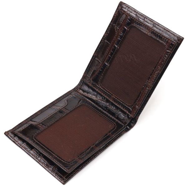 Миниатюрное мужское портмоне из натуральной фактурной кожи CANPELLINI 21521 Коричневое 21521 фото