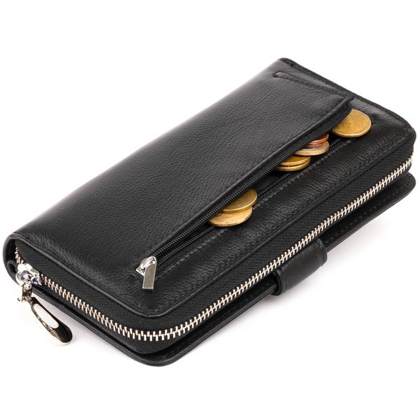Вертикальний місткий гаманець зі шкіри унісекс ST Leather 19300 Чорний 19300 фото