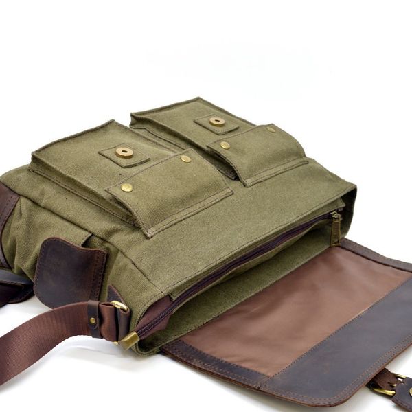 Мужская сумка через плечо парусина и кожа RH-6690-4lx бренда Tarwa RH-6690-4lx фото