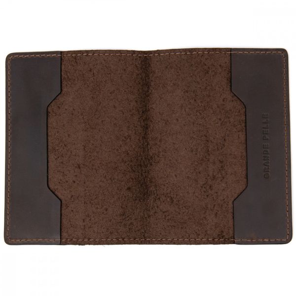 Тёмно-коричневая обложка для паспорта из винтажной кожи Grande Pelle 252120 252120 фото
