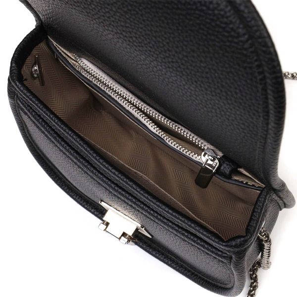Вечерняя стильная сумка на цепочке из натуральной кожи 22118 Vintage Черная 22118 фото