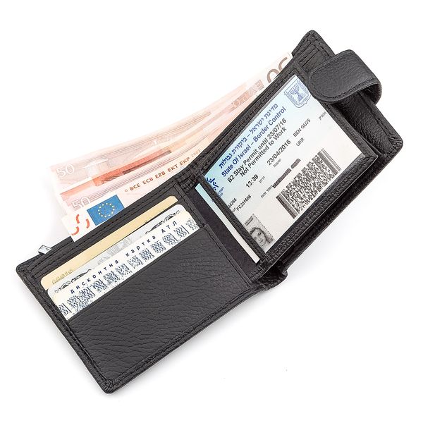 Чоловічий гаманець ST Leather 18316 (ST114) шкіряний Чорний 18316 фото