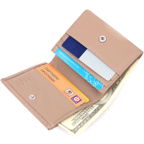 Практичний жіночий гаманець із монетницею з натуральної шкіри KARYA 21381 Бежевий 21381 фото