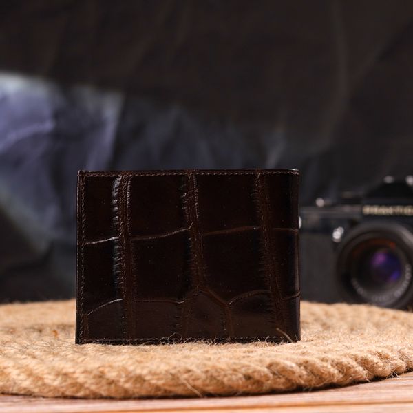 Мініатюрне чоловіче портмоне із натуральної фактурної шкіри CANPELLINI 21521 Коричневе 21521 фото