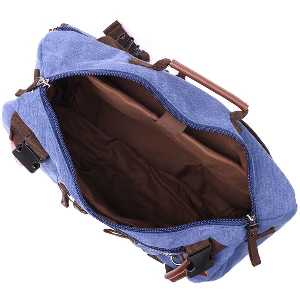 Функціональний рюкзак-трансформер у стилі мілітарі із щільного текстилю Vintage 22159 Синій 56795 фото