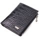 Вертикальний гаманець з натуральної шкіри з тисненням під крокодила CANPELLINI 21673 Чорний 21673 фото 1