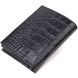 Вертикальний гаманець з натуральної шкіри з тисненням під крокодила CANPELLINI 21673 Чорний 21673 фото 2