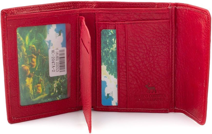 Красный кожаный кошелёк на магните Marco Coverna MC-2047A-2 MC-2047A-2 фото