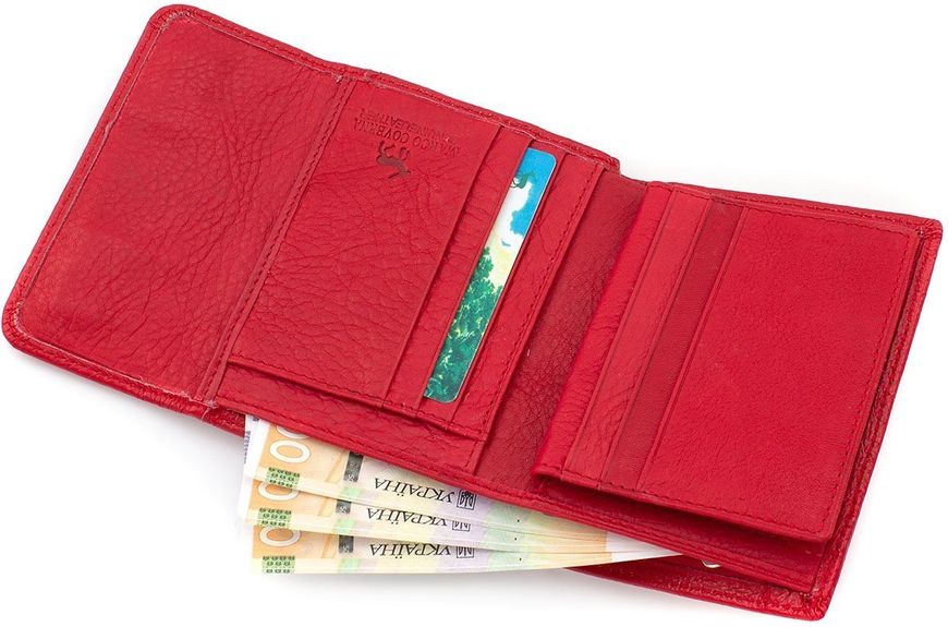 Червоний шкіряний гаманець на магніті Marco Coverna MC-2047A-2 MC-2047A-2 фото