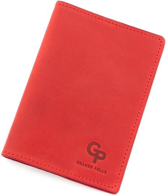 Червона обкладинка для паспорта із вінтажної шкіри Grande Pelle 252160 252160 фото