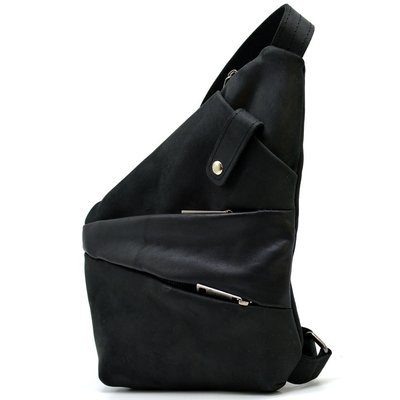 Рюкзак косуха на одно плечо TARWA RAG-6402-4lx черная crazy с наппой RAG-6402-4lx фото