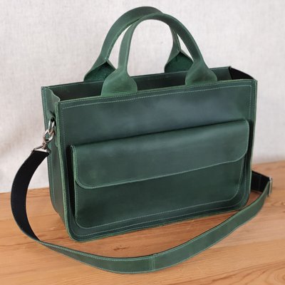 Жіноча шкіряна ділова сумка SGE WA4 002 green зелена WA4 002 green фото