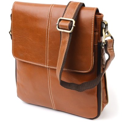 Вертикальная мужская сумка Vintage 20830 кожаная Коричневый 20830 фото
