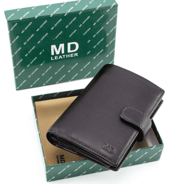 Чёрный кожаный портмоне под документы MD Leather 22-302b 22-302b фото