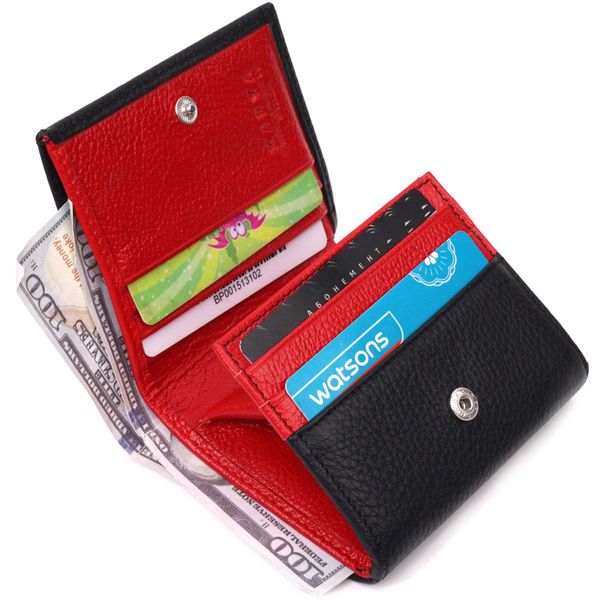 Женский компактный кошелек с монетницей из натуральной кожи KARYA 21382 Черный 21382 фото