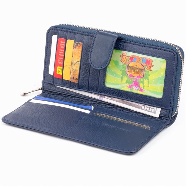 Вертикальний місткий гаманець зі шкіри унісекс ST Leather 19301 Синій 19301 фото