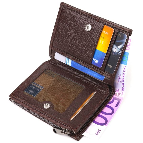 Чоловічий компактний вертикальний гаманець з натуральної шкіри CANPELLINI 21674 Коричневий 21674 фото