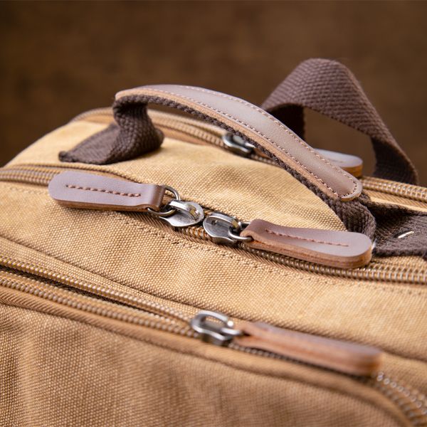 Рюкзак текстильный дорожный унисекс на два отделения Vintage 20614 Песочный 48989 фото
