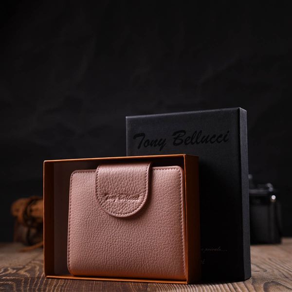 Практичний жіночий гаманець ніжного кольору з натуральної шкіри Tony Bellucci 22019 Пудровий 22019 фото