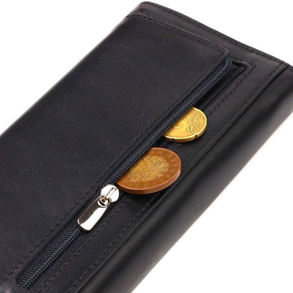 Шикарний жіночий гаманець із зручним функціоналом шкіряний CANPELLINI 21724 Чорний 21724 фото